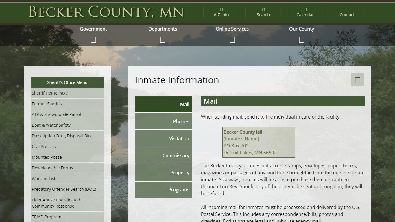 Inmate Information - Becker County, Minnesota